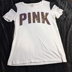 Pink sequin t shirt